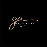 Letter GA Signature Logo Template Vector