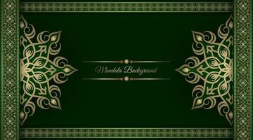 green and gold, luxury mandala background vector