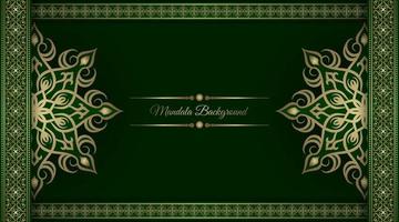 green and gold, luxury mandala background vector