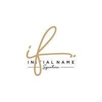 Letter IF Signature Logo Template Vector
