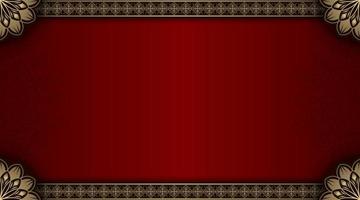 red luxury background, with gold mandala ornament vector