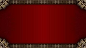 red luxury background, with gold mandala ornament vector