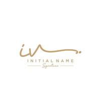 Letter IV Signature Logo Template Vector