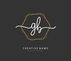 G B GB Initial letter handwriting and  signature logo. A concept handwriting initial logo with template element. vector