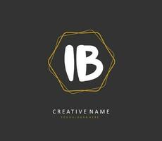 ib inicial letra escritura y firma logo. un concepto escritura inicial logo con modelo elemento. vector