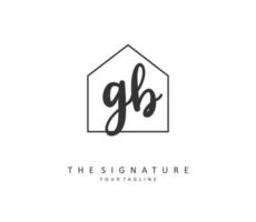 G B GB Initial letter handwriting and  signature logo. A concept handwriting initial logo with template element. vector