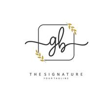 G B GB Initial letter handwriting and  signature logo. A concept handwriting initial logo with template element. vector