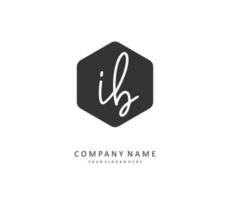 IB Initial letter handwriting and  signature logo. A concept handwriting initial logo with template element. vector