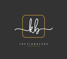 K B KB  Initial letter handwriting and  signature logo. A concept handwriting initial logo with template element. vector