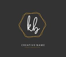 K B KB  Initial letter handwriting and  signature logo. A concept handwriting initial logo with template element. vector