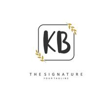 K B KB  Initial letter handwriting and  signature logo. A concept handwriting initial logo with template element. vector