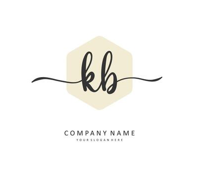 K B KB  Initial letter handwriting and  signature logo. A concept handwriting initial logo with template element. vector