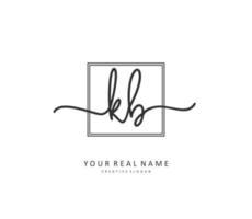 K B KB  Initial letter handwriting and  signature logo. A concept handwriting initial logo with template element. vector