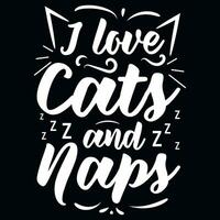 Cats typographic tshirt design vector design