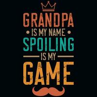 Grandpa's typographic tshirt design vector