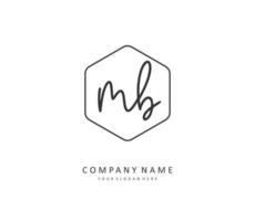 M B MB Initial letter handwriting and  signature logo. A concept handwriting initial logo with template element. vector