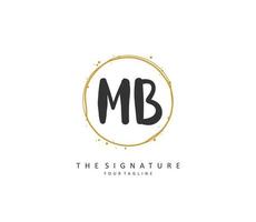 M B MB Initial letter handwriting and  signature logo. A concept handwriting initial logo with template element. vector