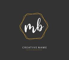 M B MB Initial letter handwriting and  signature logo. A concept handwriting initial logo with template element. vector