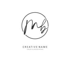 M B MB Initial letter handwriting and  signature logo. A concept handwriting initial logo with template element. vector