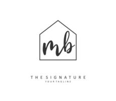 M B MB Initial letter handwriting and  signature logo. A concept handwriting initial logo with template element. vector