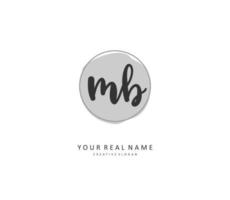 M B MB Initial letter handwriting and  signature logo. A concept handwriting initial logo with template element. vector