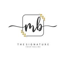 M B MB Initial letter handwriting and  signature logo. A concept handwriting initial logo with template element. vector