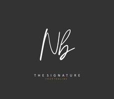 N B NB Initial letter handwriting and  signature logo. A concept handwriting initial logo with template element. vector