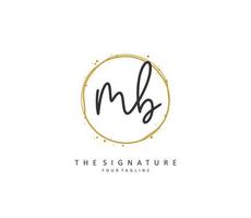 M B MB Initial letter handwriting and  signature logo. A concept handwriting initial logo with template element. vector