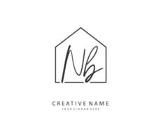 N B NB Initial letter handwriting and  signature logo. A concept handwriting initial logo with template element. vector