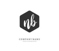 N B NB Initial letter handwriting and  signature logo. A concept handwriting initial logo with template element. vector