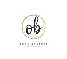 O B O Initial letter handwriting and  signature logo. A concept handwriting initial logo with template element. vector