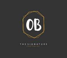 O B O Initial letter handwriting and  signature logo. A concept handwriting initial logo with template element. vector