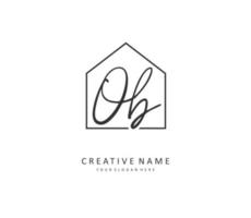 O B O Initial letter handwriting and  signature logo. A concept handwriting initial logo with template element. vector