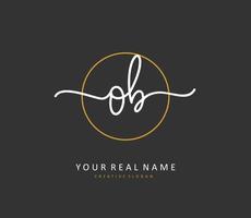 O B O Initial letter handwriting and  signature logo. A concept handwriting initial logo with template element. vector