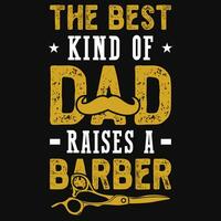 Barber dad typographic tshirt design vector