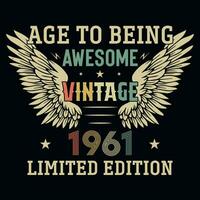 Vintage birthday tshirt design vector