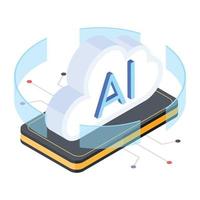 Trendy Ai Cloud vector