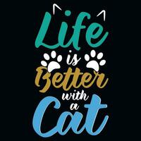 gatos tipográfico camiseta diseño vector diseño