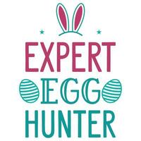 Happy easter day egg hunter bunny typographic tshirt design vector