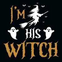 Happy Halloween 31 October witches boo typographic tshirt design vector