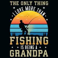 Fishing grandpa's graphics tshirt design vector