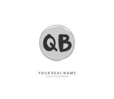 Q B QB Initial letter handwriting and  signature logo. A concept handwriting initial logo with template element. vector