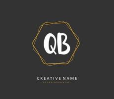 Q B QB Initial letter handwriting and  signature logo. A concept handwriting initial logo with template element. vector