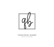 Q B QB Initial letter handwriting and  signature logo. A concept handwriting initial logo with template element. vector