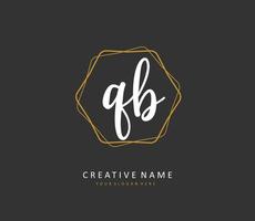 Q B QB Initial letter handwriting and  signature logo. A concept handwriting initial logo with template element. vector