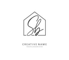 S B SB Initial letter handwriting and  signature logo. A concept handwriting initial logo with template element. vector