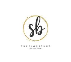 S B SB Initial letter handwriting and  signature logo. A concept handwriting initial logo with template element. vector