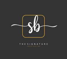 S B SB Initial letter handwriting and  signature logo. A concept handwriting initial logo with template element. vector