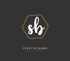 S B SB Initial letter handwriting and  signature logo. A concept handwriting initial logo with template element. vector