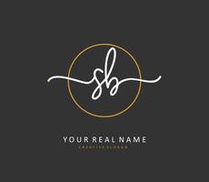 S B SB Initial letter handwriting and  signature logo. A concept handwriting initial logo with template element. vector